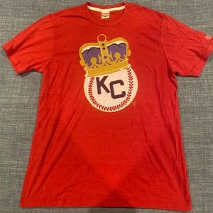 Homage Kansas City Baseball Crown Logo Red Tri-Blend T-Shirt Mens Large KC